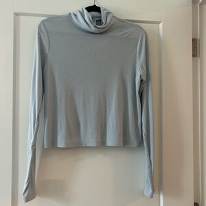 pale blue turtle neck
